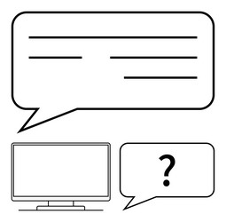 digital dialogue chat bubbles and computer screen vector image