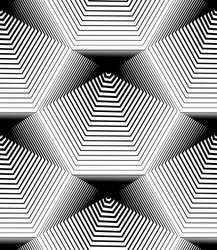 geometric monochrome stripy seamless pattern black vector