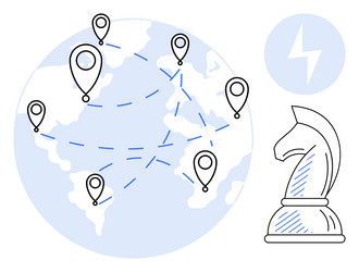 global strategy planning with connection points vector image