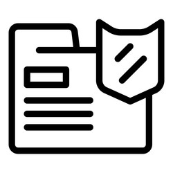 shield protecting important document folder file vector image