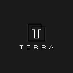 T letter lettermark square initial negative space Vector Image