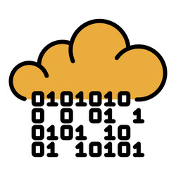 Hacker code in the cloud icon color outline vector