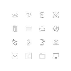 network and database simple linear icons set vector image