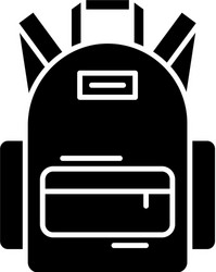 School bag black icon sign on isolated vector