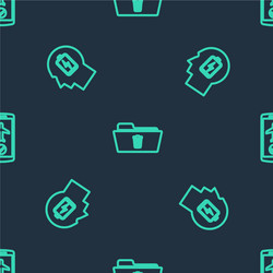 set line delete folder head with low battery vector image