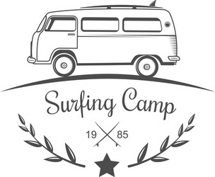 surfing camp logotype Vector Image