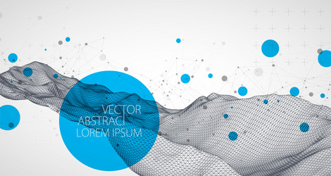 wireframe background with plexus effect vector image