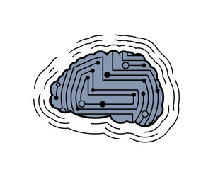 digital brain printed circuit brains computer vector image