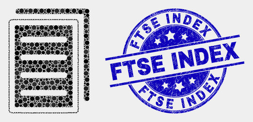 dot list page icon and scratched ftse index vector image