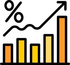 Graph chart finance icon outline style vector