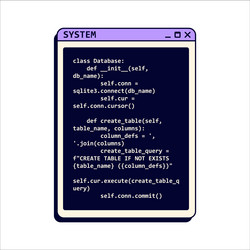 old system message in purple color with code vector image