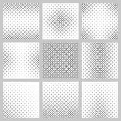 set of nine monochrome diagonal square patterns vector