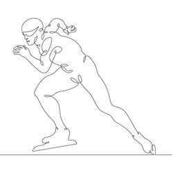 speed skating skater on ice athlete vector