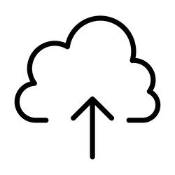 upload data icon in thin line style graphic design vector image