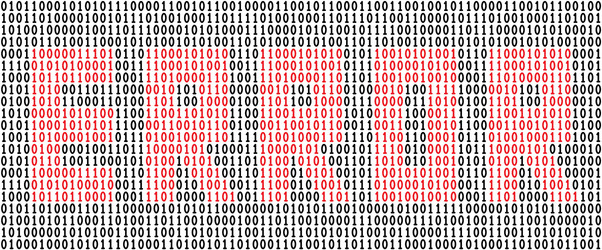 word error written in binary code vector image