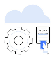 automated system for hs code input with cloud vector image