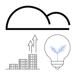 cloud computing with growth chart and sustainable vector image