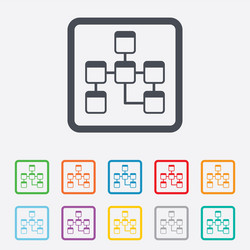 database sign icon relational schema vector image