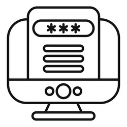 desktop computer displaying password protected vector image