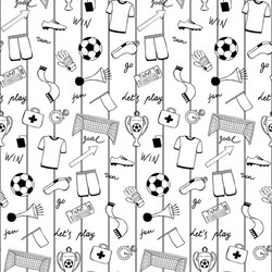 Football doodle striped seamless pattern vector