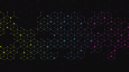 Geometric Cube Network Background vector image