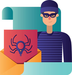 hacker stealing information avatar character vector image