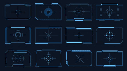 Set futuristic empty frames with hud elements Vector Image