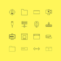 internet technologies linear icon set simple vector image
