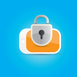 mobile security app screen with shield and lock vector image