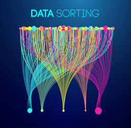 data sorting colorful lines background flow vector image