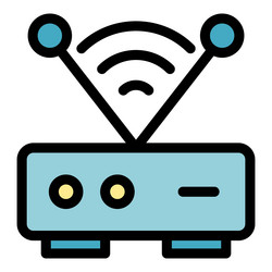 Wireless router icon color outline vector