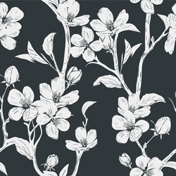Cherry Blossom Branch Pattern Vector Image