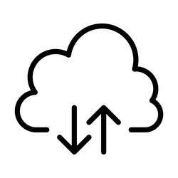 cloud computing icon in thin line style graphic vector image