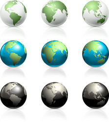 Globes set Royalty Free Vector Image - VectorStock