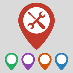 map pointer with service icon on grey background vector image