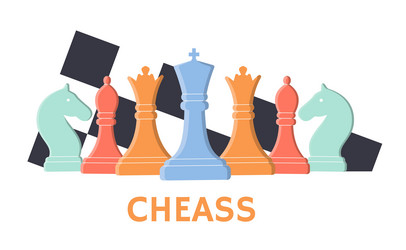 Chess color banner vector