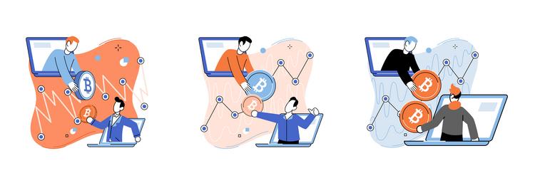 cryptocurrency bitcoin mining metaphor blockchain vector image