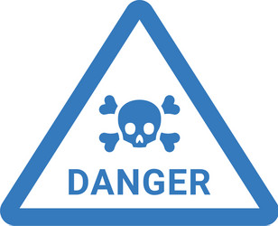 Danger warning attention icon blue color vector