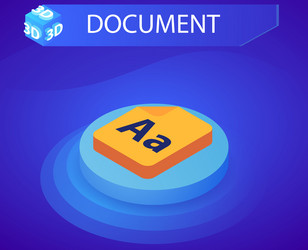 document isometric design icon web 3d colorful vector image