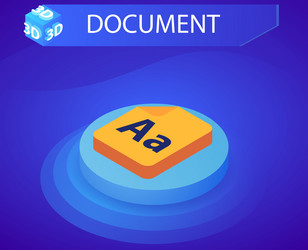 Document isometric design icon web 3d colorful vector