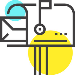 inbox message flat line web icon concept vector image