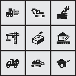set of 9 editable building icons includes symbols vector image