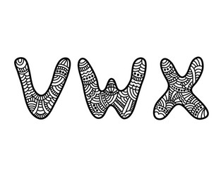 Hand drawn english alphabet Royalty Free Vector Image