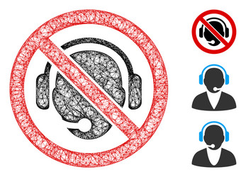 no support operator polygonal web mesh vector image