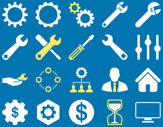 Settings and tools icons vector