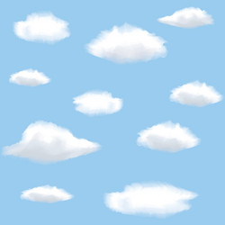 White clouds seamless pattern light blue sky Vector Image