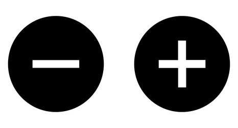 add and remove round button icons vector image