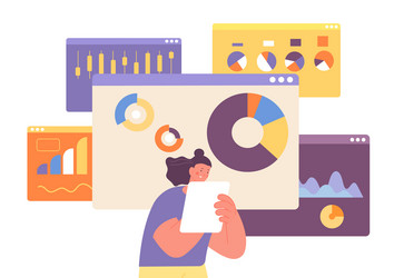 analyze chart statistic data development finance vector image