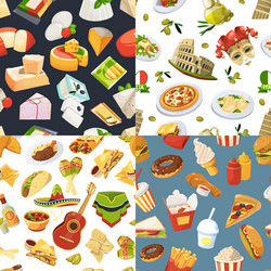 big seamless pattern set with different worldwide vector image