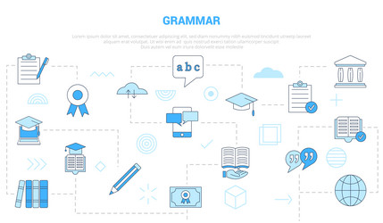 grammar concept with icon set template banner vector